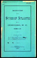 Synod of Atlantic minutes, 1877.