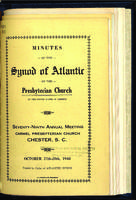Synod of Atlantic minutes, 1948.