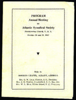 Atlantic Synodical Society annual meeting program, 1937.