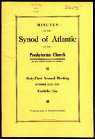 Synod of Atlantic minutes, 1930.