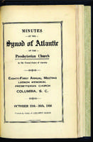 Synod of Atlantic minutes, 1950.