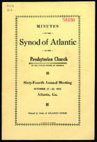 Synod of Atlantic minutes, 1933.