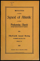Synod of Atlantic minutes, 1923.