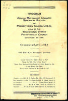 Atlantic Synodical Society annual meeting program, 1947.