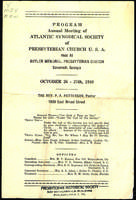Atlantic Synodical Society annual meeting program, 1949.