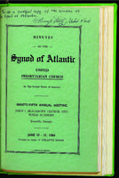 Synod of Atlantic minutes, 1964.