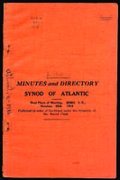 Synod of Atlantic minutes, 1915.