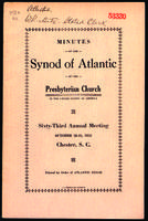 Synod of Atlantic minutes, 1932.