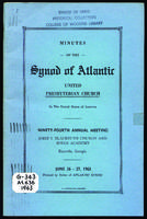 Synod of Atlantic minutes, 1963.