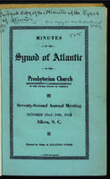 Synod of Atlantic minutes, 1941.