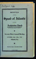 Synod of Atlantic minutes, 1942.