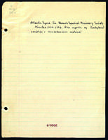 Woman's Synodical Missionary Society minutes, 1920-1936.