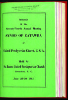 Synod of Catawba minutes, 1961.