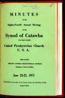 Synod of Catawba minutes, 1971.