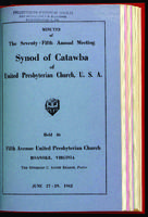 Synod of Catawba minutes, 1962.