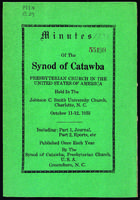 Synod of Catawba minutes, 1933.