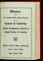 Synod of Catawba minutes, 1966.