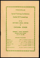 Synod of Catawba training conference program, 1956.