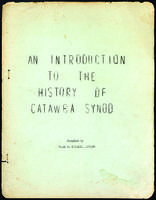 An introduction to the history of Catawba Synod.