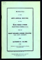Synod of Blue Ridge minutes, 1953.