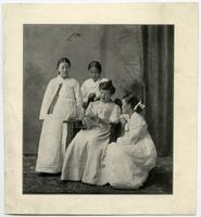 Mrs. Bertha Irvin and assistants in Girls' School, Korea.