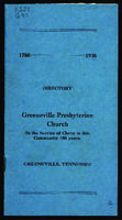 Greeneville Presbyterian Church, Greeneville, Tenn. directory, 1938.