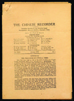 The Chinese Recorder, Vol. 69, No. 1, January 1938.