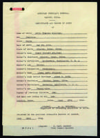 Edith Millican birth certificate, China, 1914.