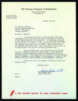 Edith Millican incoming correspondence from the Women's Hospital of Philadelphia and the Board of Foreign Missions, 1948 to 1950.