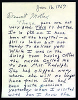 Edith Millican correspondence to her mother, Aimee Millican, 1967.
