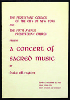 Fifth Avenue Presbyterian Church, NY, Duke Ellington concert program.