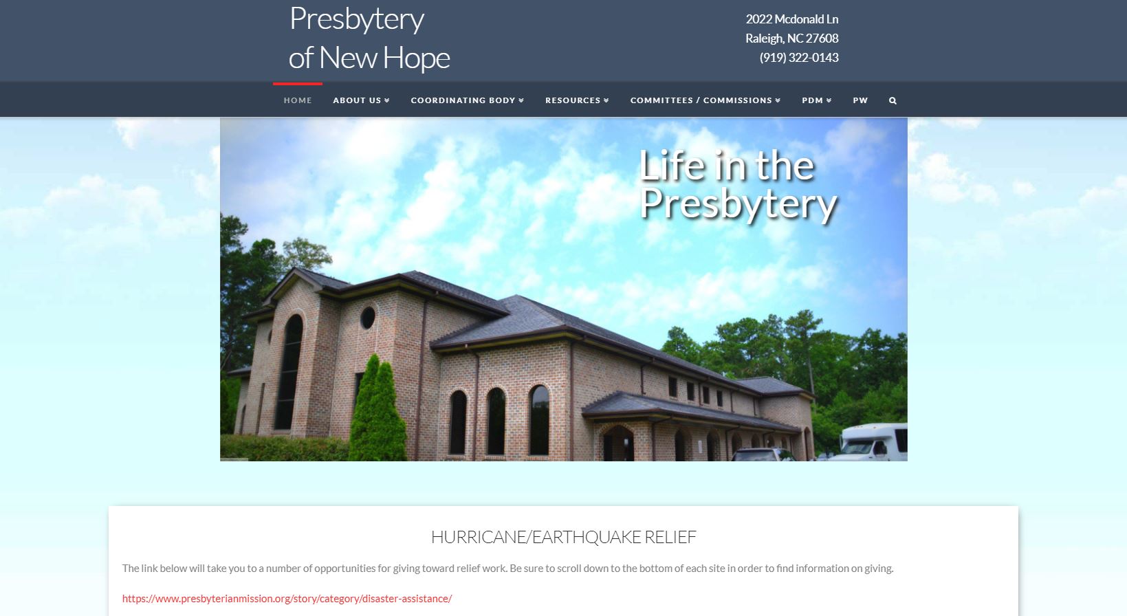 Presbytery of New Hope.