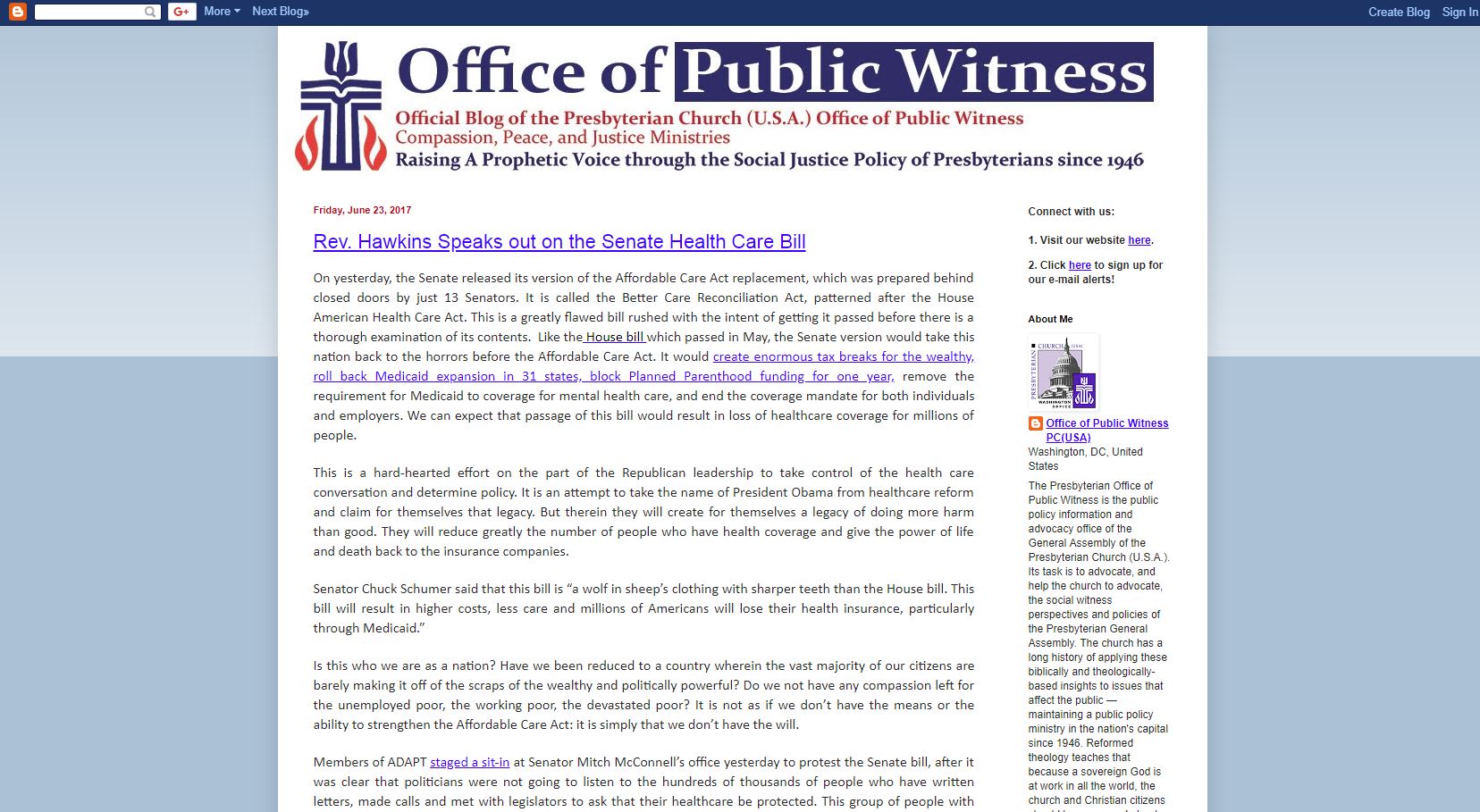 PC(USA) Office of Public Witness.