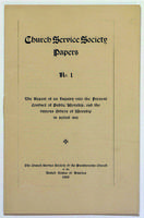 Church Service Society Papers, No. 1, 1899.