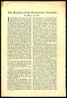 Articles by Henry Van Dyke on the "Brief Statement of the Reformed Faith", 1902 and undated.
