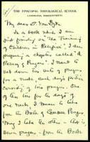 Letter from George Hodges to Henry Van Dyke, 1910.