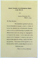 Committee on Forms of Service questionnaire and analyses of results, 1904 and undated.