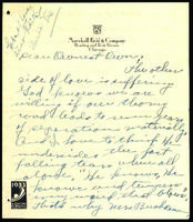 Aimee and Frank Millican outgoing correspondence, 1933.