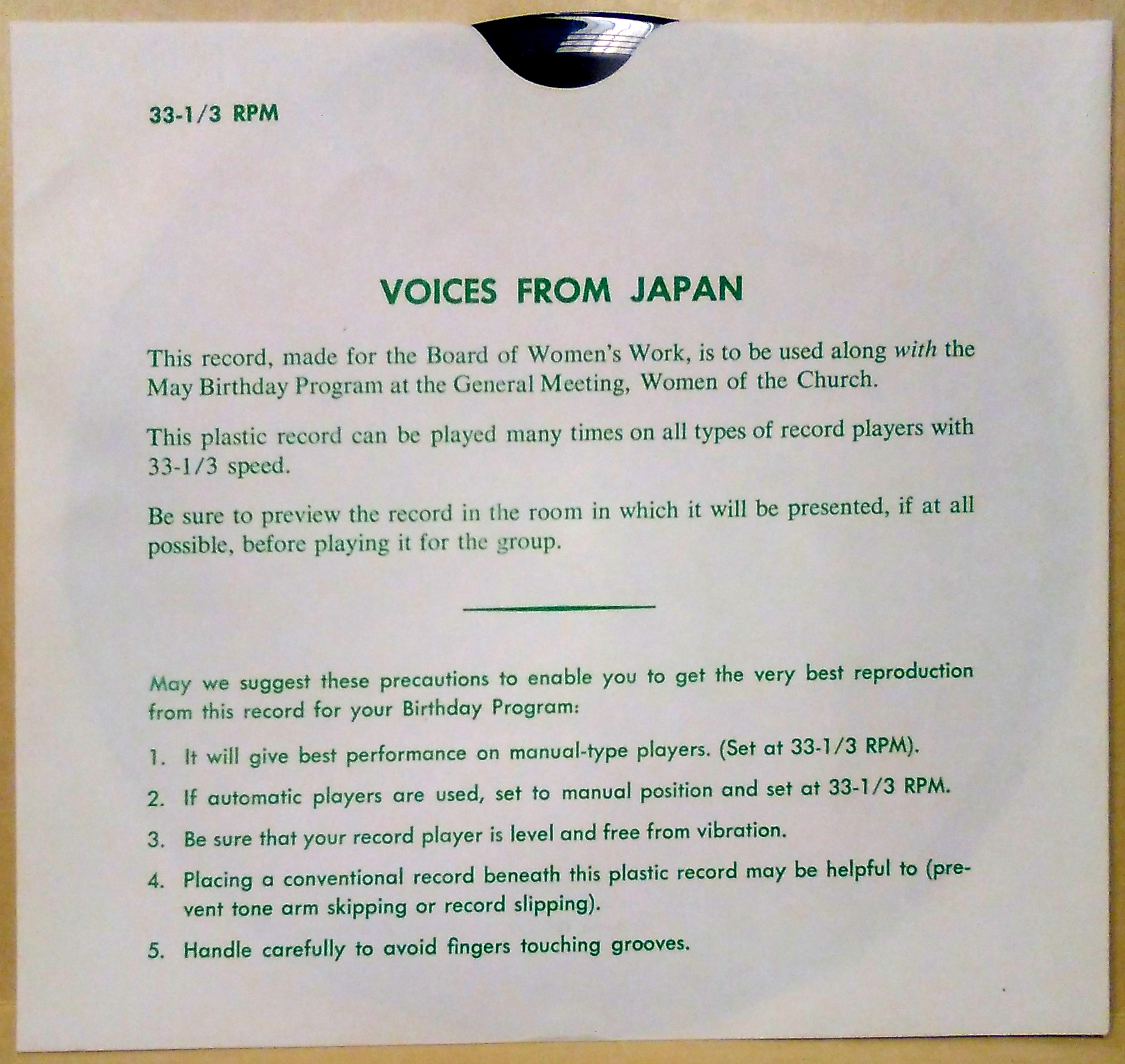 Voices from Japan, 1960s.