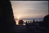 Japanese children at sunset, Futami.