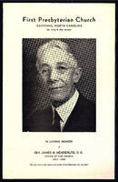 Rev. James H. Henderlite memorial service program, 1946.