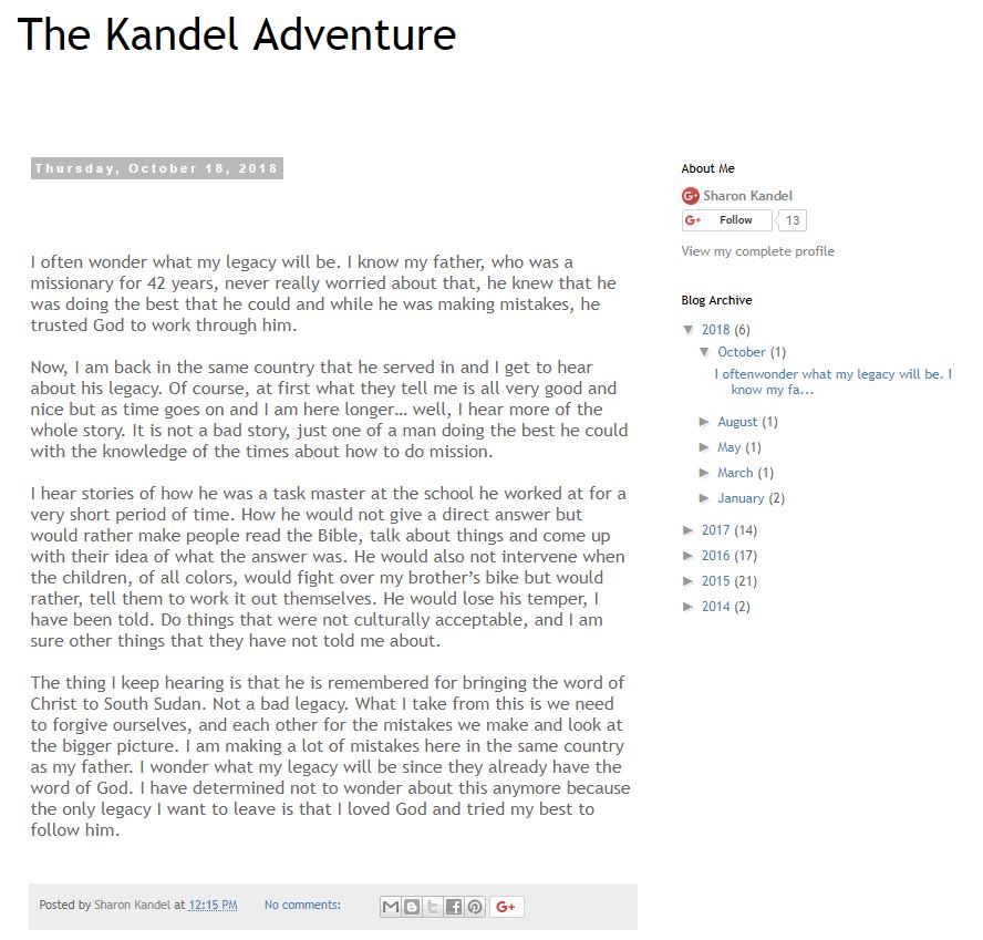 The Kandel Adventure.