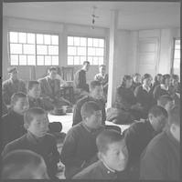 Presbyterian youth group meets for Sunday morning Bible study, Taegu, ca. 1955.