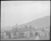 Presbyterian Mission truck evacuating refugees in Korea, 1951.