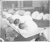 Chungju Boys' School students praying before bed, ca. 1950.