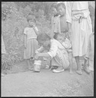 A starving family in Andong, 1954.