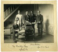 Rev. Theodore S. Pond with printing press.
