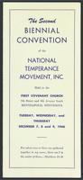 The Second Biennial Convention of the National Temperance Movement, Inc.