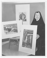 Nun holds first showing of paintings. 