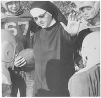 Nun football coach shows how.